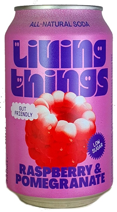 Living Things Raspberry & Pomegranate Soda